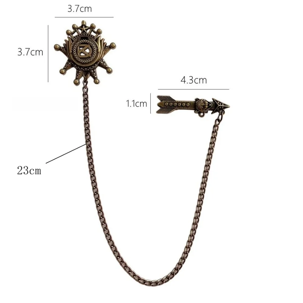 Suit Brooch Pin Long Chain Suit Pin Waistcoat Button Men's Decorative Chain Badge Decoration Crafts