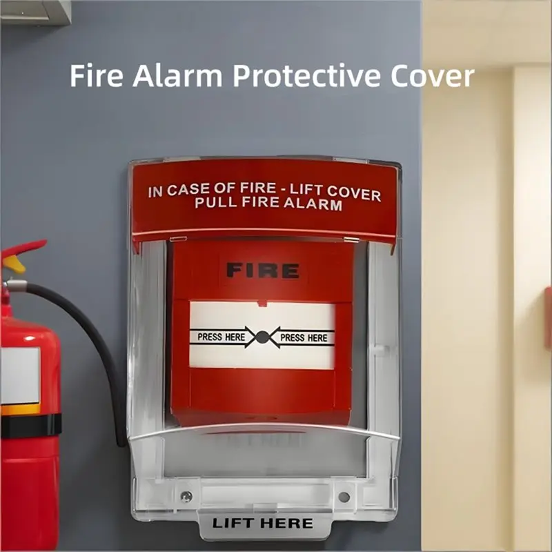 FEDI-Fire Emergency Switch Protective Cover Manual Fire Alarm Rainproof Cover Transparent Manual Emergency Button Housing