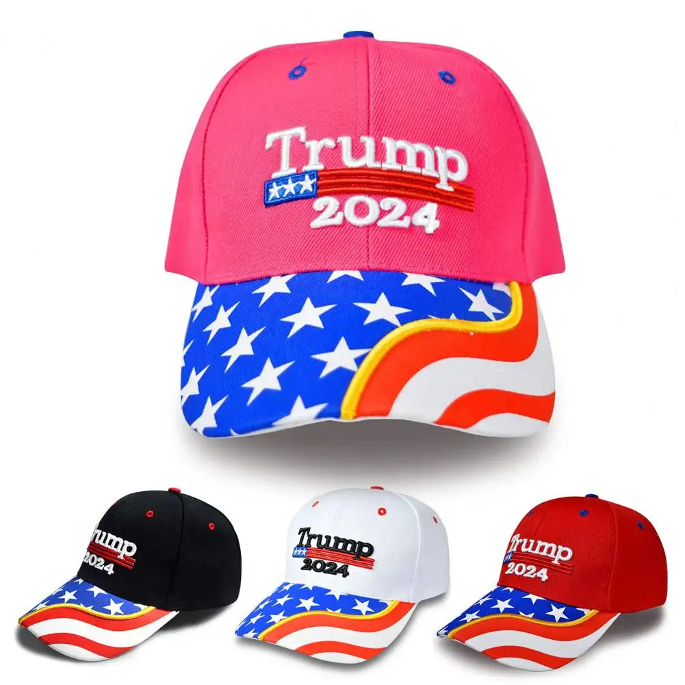 Trump 2024 Campaign Hat 2024 President Election Campaign Trump Baseball Hat with American Flag Print for Retro Rallies Parties