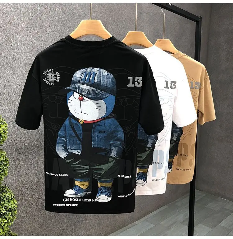 T-shirt a maniche corte da uomo stampata in 3D, moda estiva da uomo a mezza manica, elegante maglietta a cartoni animati.