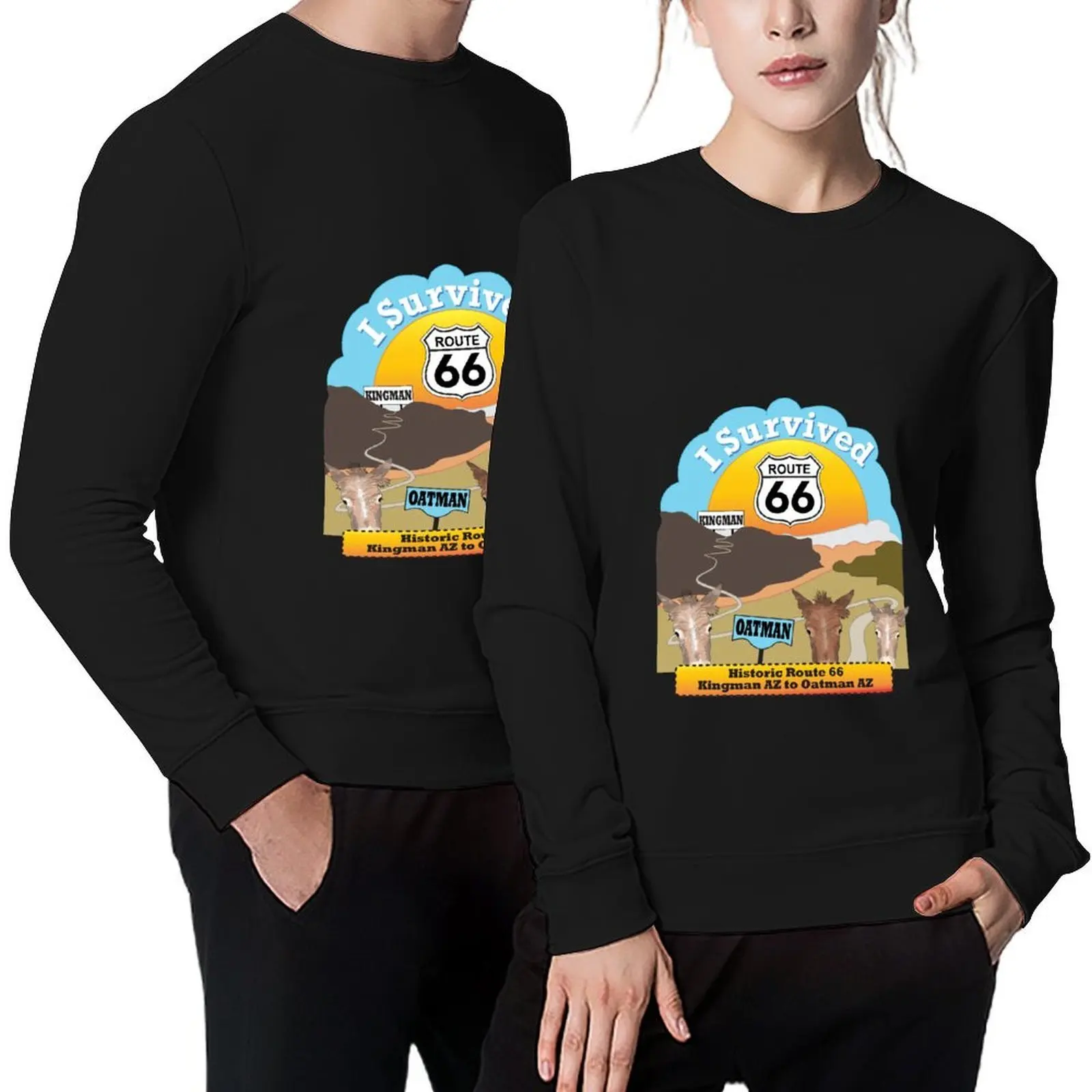 

I Survived Route 66 Kingman AZ to Oatman AZ Pullover male clothes blouse men's coat clothes for men hoody