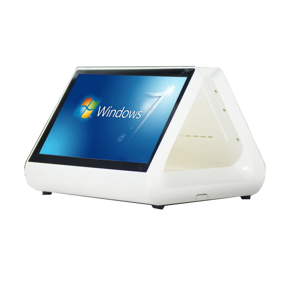 12Inch Dubbele Scherm Kassa Winkel Touchscreen Terminal Betaalautomaat Mini Desktop Alles In Één Pos-Systemen