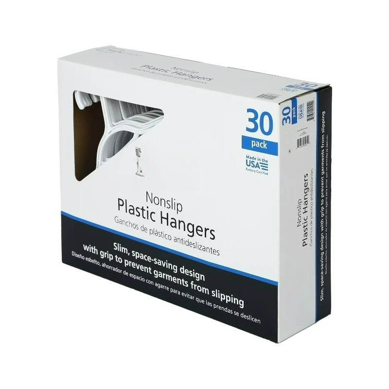 

Plastic Non Slip Clothing Hangers, 30 Count, White