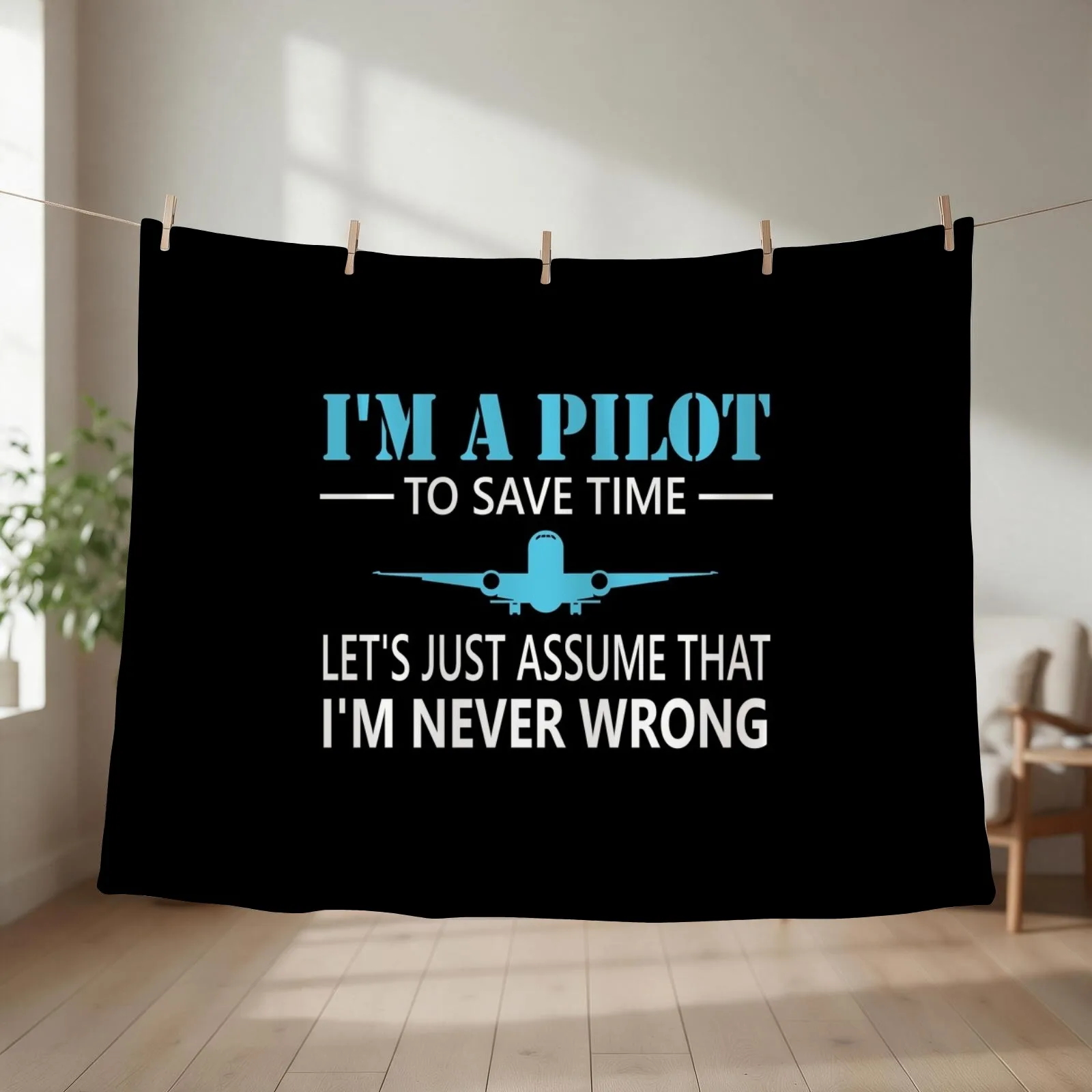 Airplane Pilot Aviation Helicopter Gift Throw Blanket couch cozy soft plush fuzzy picnic outdoor blanket