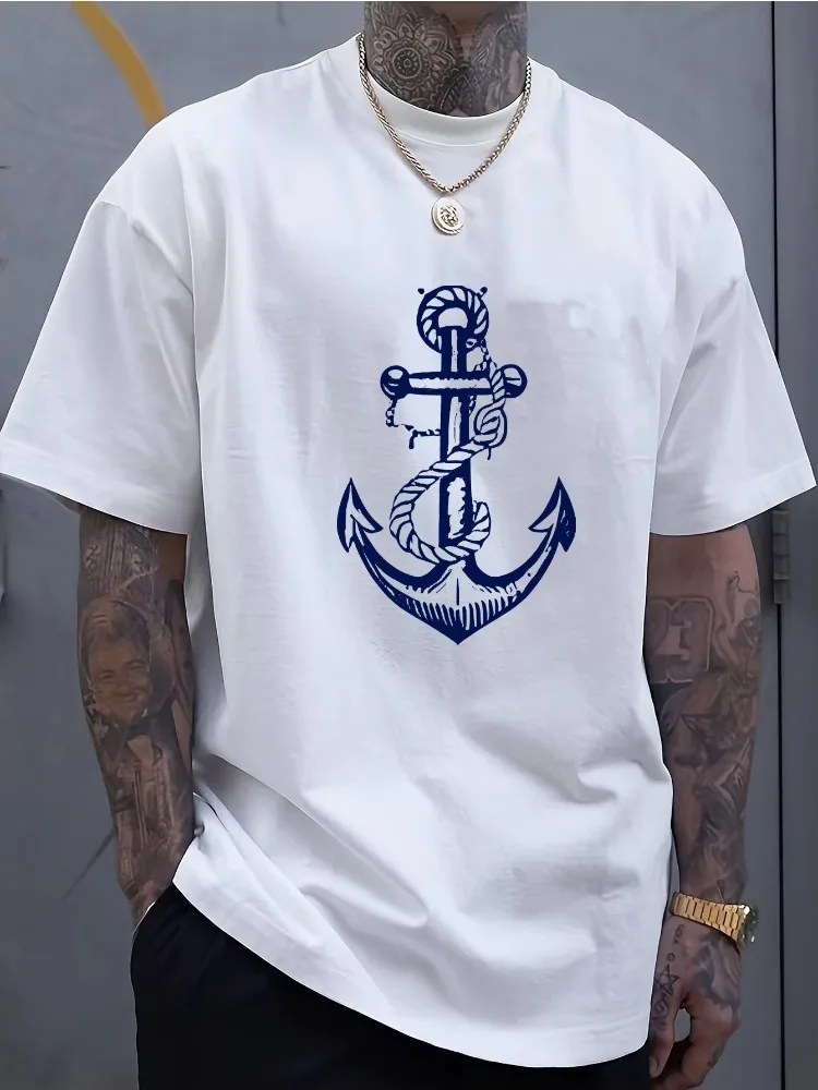 Men's Summer 100 Cotton Fashionable Casual Sports Loose Boat