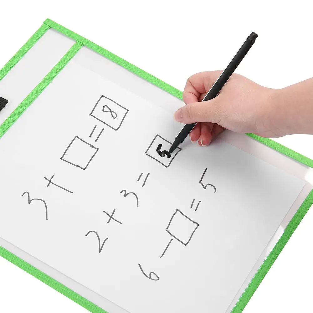 Graffiti Office Reusable Stationery Writing Tool Drawing Board Dry Wipe Bag Teaching Supplies File Pocket