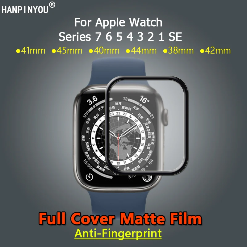 Anti-Fingerprint Matte Film For Apple Watch Series 8 7 6 5 4 3 2 1 SE SE2 49mm 41mm 45mm 40mm 44mm Screen Protector -Not Glass