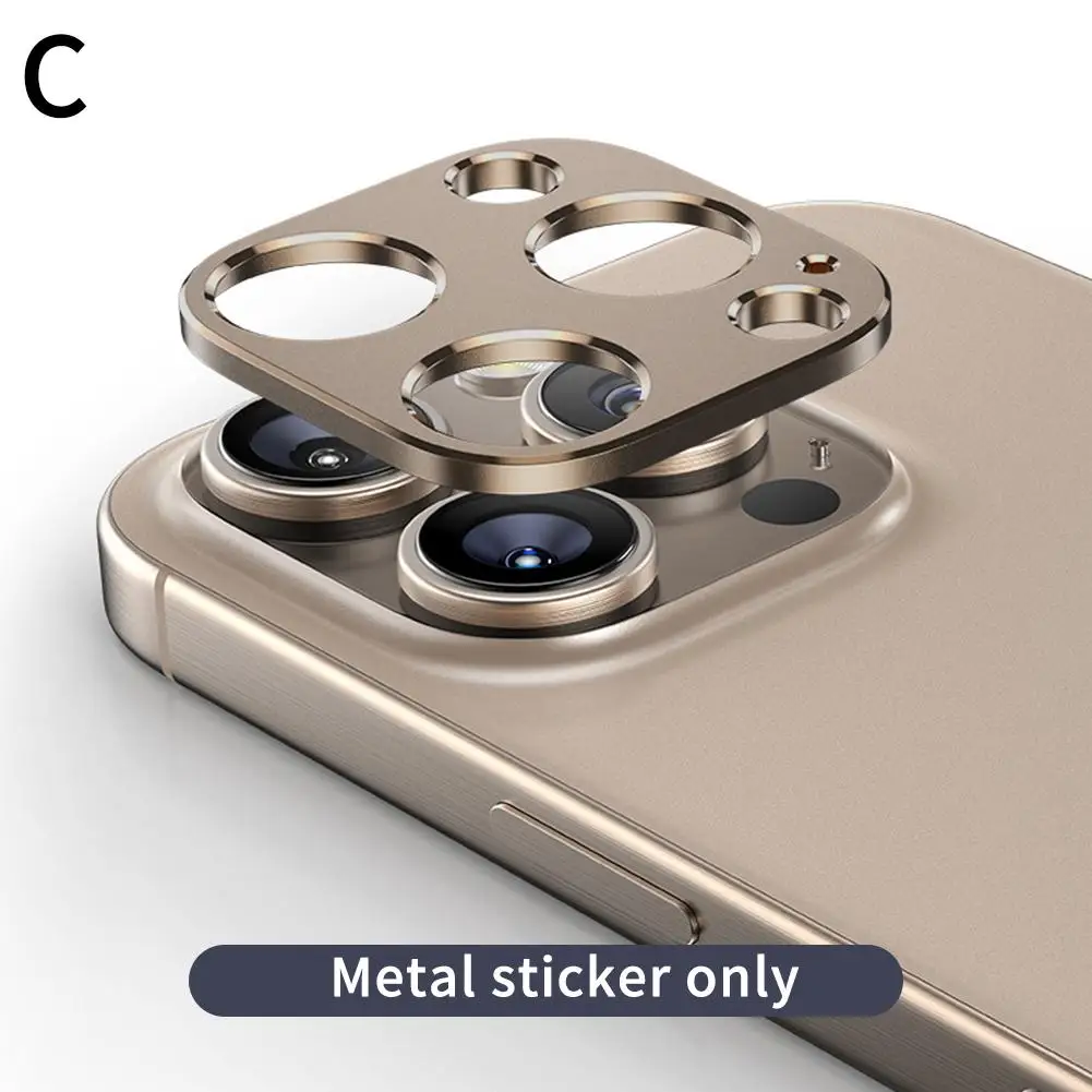 Metalowy ochraniacz obiektywu aparatu do iPhone'a 16 Pro Max Aluminiowe etui na tylny obiektyw bez szklanej osłony obiektywu Akcesoria E8W2