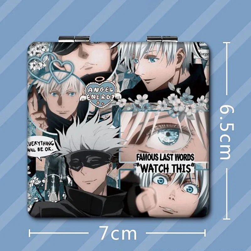 7×6cm Jujutsu Kaisen Folding Double-sided Makeup Mirror Anime Cute Mini Portable Travel Girls Magnifying Square