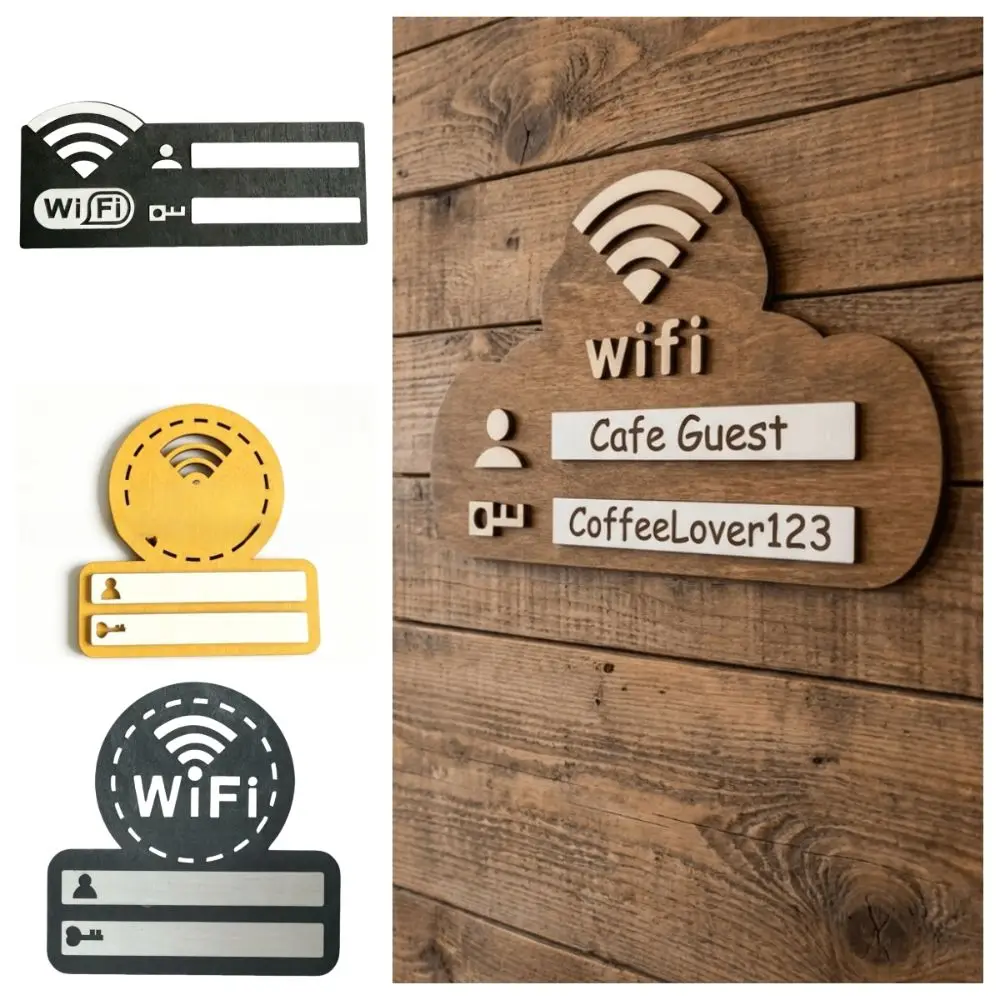 Plaque Rustic WiFi Password Sign Erasable Board Minimalism Wireless Network Indicator Vintage with Pen Password Board Guest Room