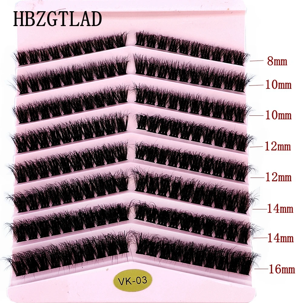 New Fluffy 3D Mink Eyelashes 8 Rows Natural Eyelash Extension Russia Individual False Eyelashes Cluster Makeup Lashes Cilias