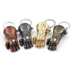 Avengers Thanos Infinity Gauntlet Keychain Superhero Iron Man Infinity Gloves Keyrings Car Pendant Key Holder Accessories