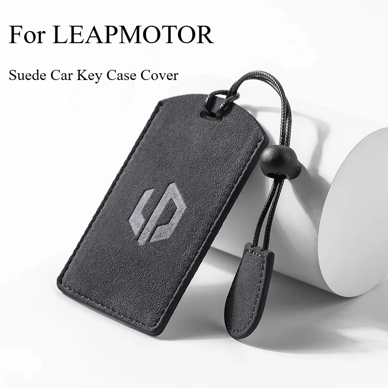 

Suede Car Key Case Cover For LEAPMOTOR B01 C10 C11 C16 Remote Car Key Bag Cover Keychain Holder