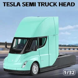 1:32 Tesla SEMI truck Head Alloy Car Diecasts & Toy Vehicles Metal Toy Car Model Sound and light Collection Kids Toy Christmas