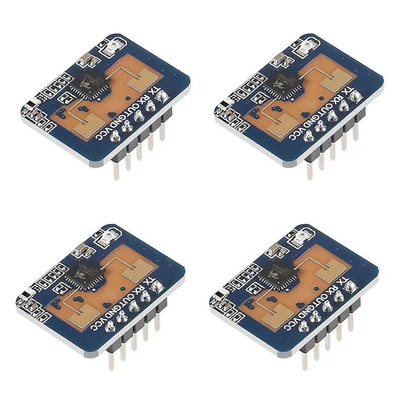 4Pcs LD2410C Sensor Module LD2410 Millimeter Wave Radar Sensor Module Body Heartbeat Detection Sensors High Accuracy