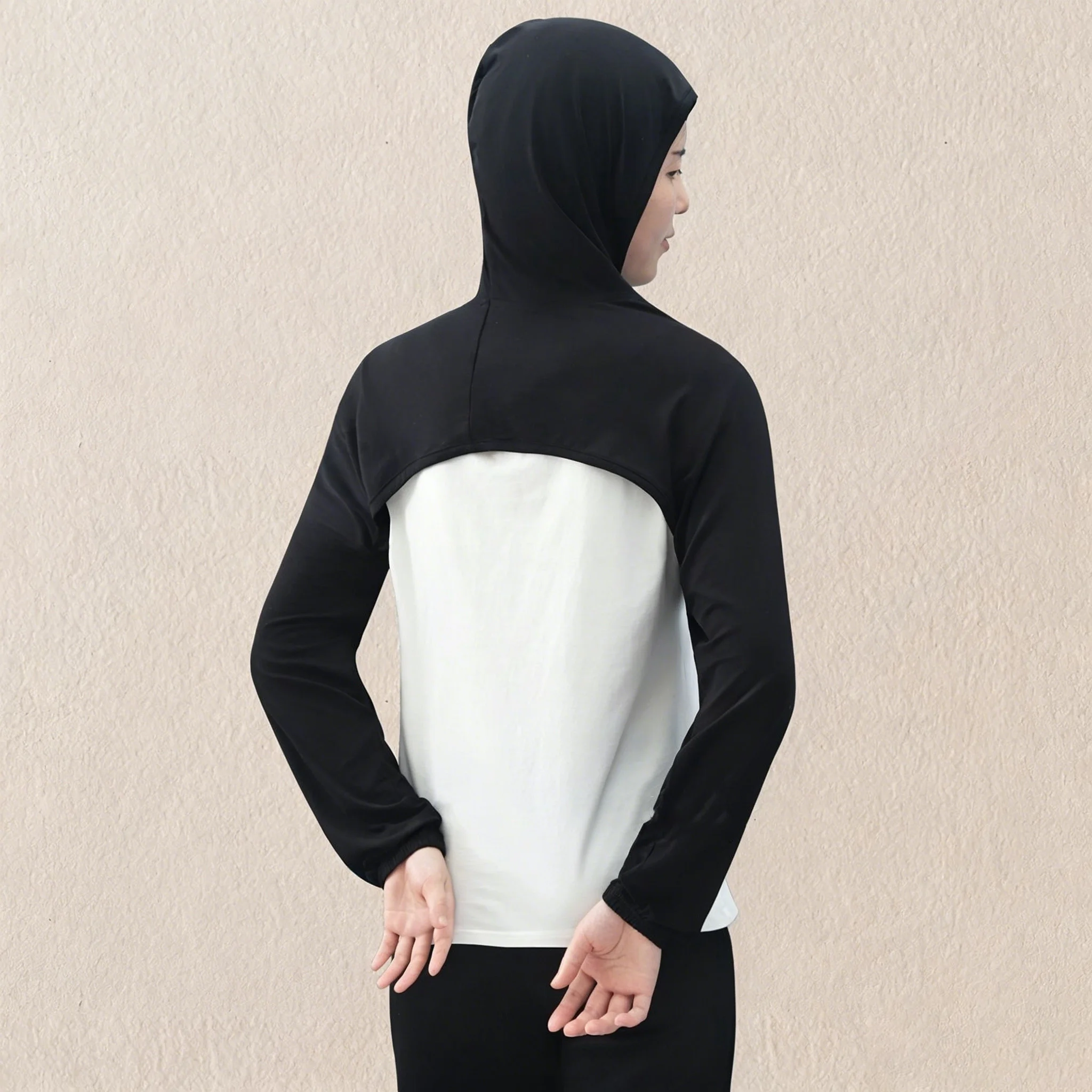 1-Piece Ice Silk Hooded Sun Protection Shawl Sleeve, Front-Tie Uv Protection Breathable Arm Cover, Women's Daily Driving, Running, Fishing, Summer Outdoor Sun Protection Ice Sleeve