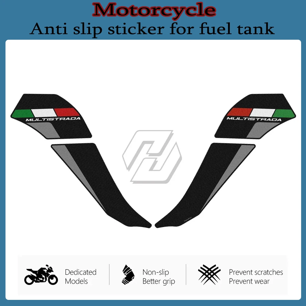 

Motorcycle Anti-slip Side Tank Pad Protection Knee Grip Mat for Ducati Multistrada 1200 1260 2015-2020 Fuel tank side sticker