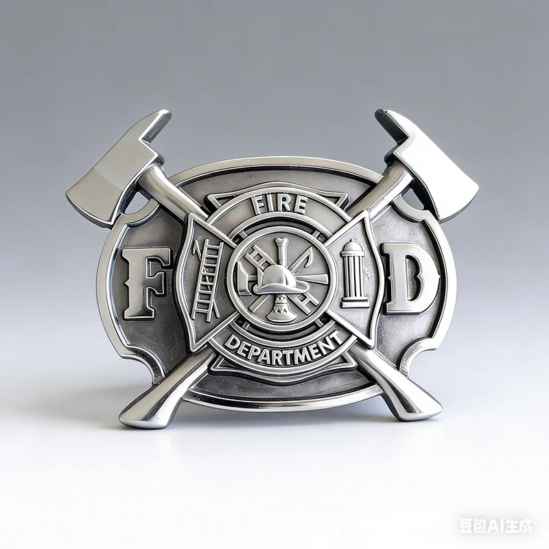 Antique Brushed Silver Firefighter FD Cross Belt Buckle also Stock in US BK-OC011AS Free Shipping