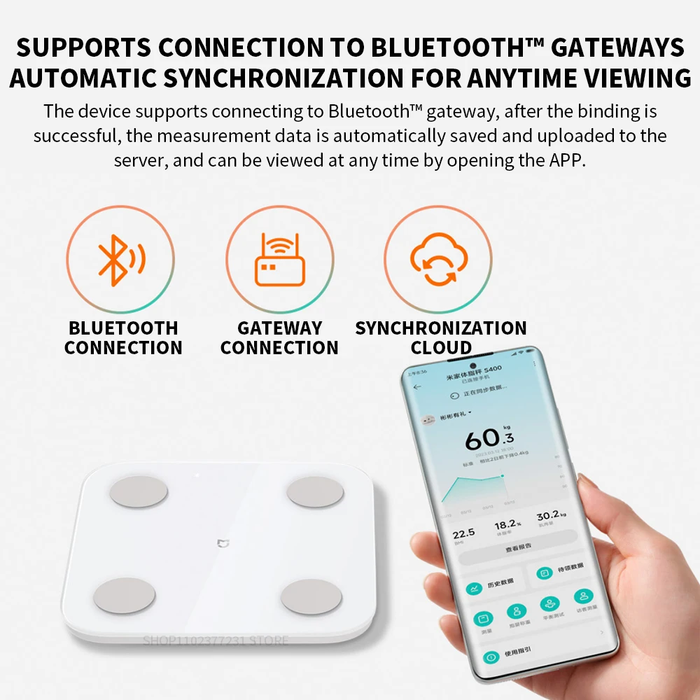 Xiaomi mijia S400 สมาร์ทสุขภาพ Scale Dual-ความถี่ BIA Scale 25 Body เครื่องวิเคราะห์เมตริกสุขภาพครอบครัว Tracker แบบพกพาเครื่องมือ