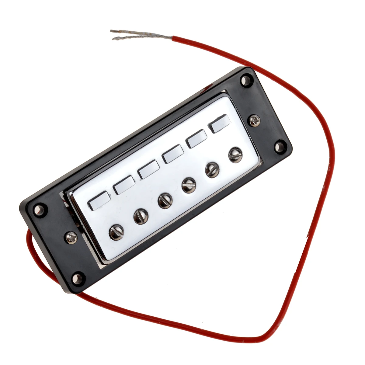 1Set Mini Humbucker Pickups Bridge and Neck Set for Electric Guitar Parts Chrome with Black Frame