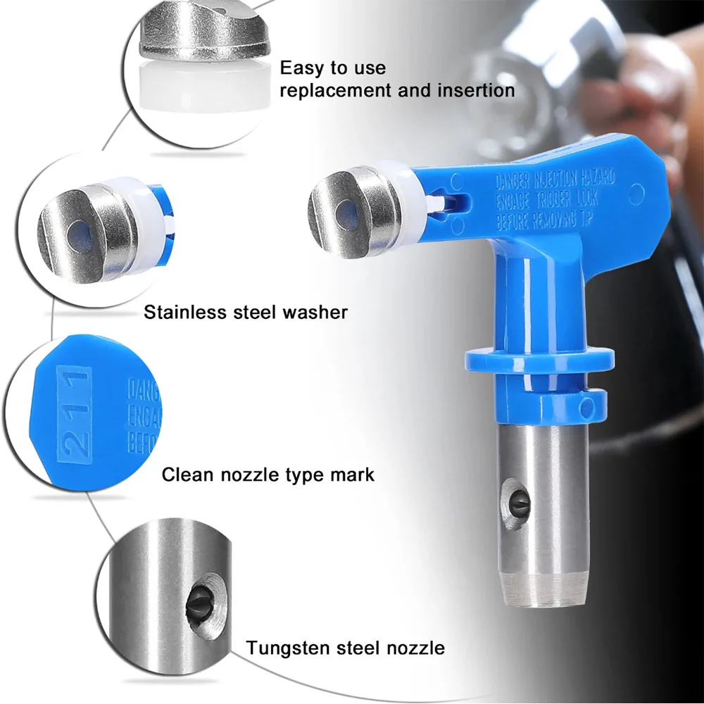 Blue Airless Nozzle Head Reversible Airless Spray Nozzle Head 211.311.313.315.417.515.523.623.619.655