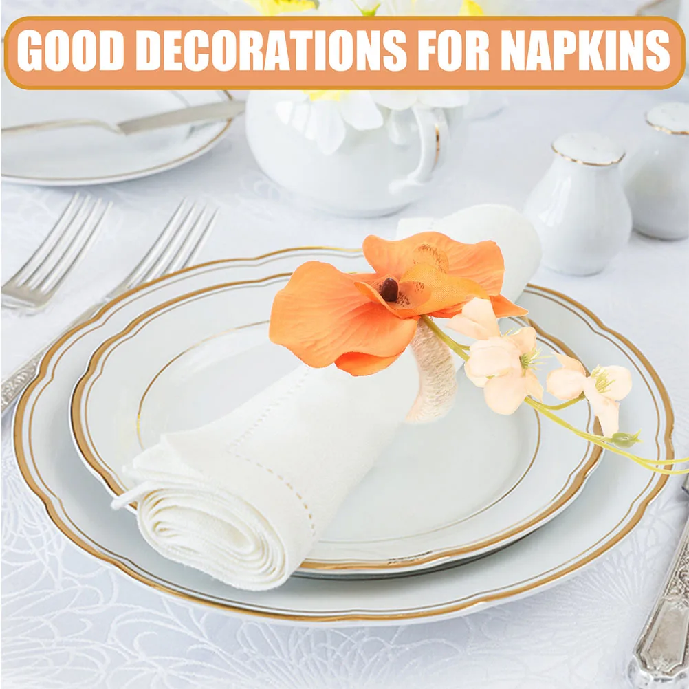 

2pcs Elegant Flower Napkin Rings Exquisite Serviette Buckles Table Decor For Wedding Party Banquet Home Restaurant Festival