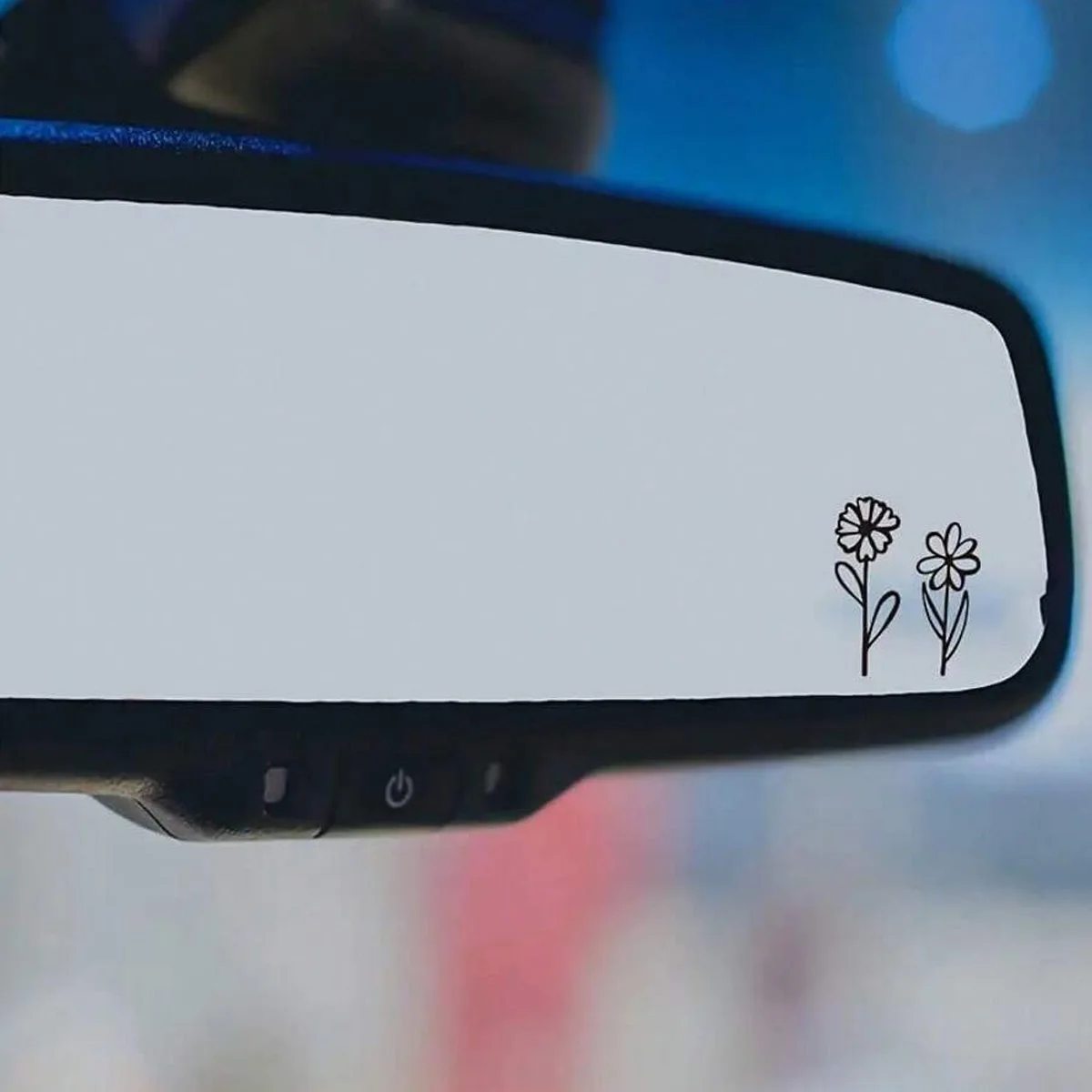 Tiny Flower Rearview Mirror Decal, Small Botanical Floral Sticker for Laptop Car Boat SUV Truck Car Styling DIY