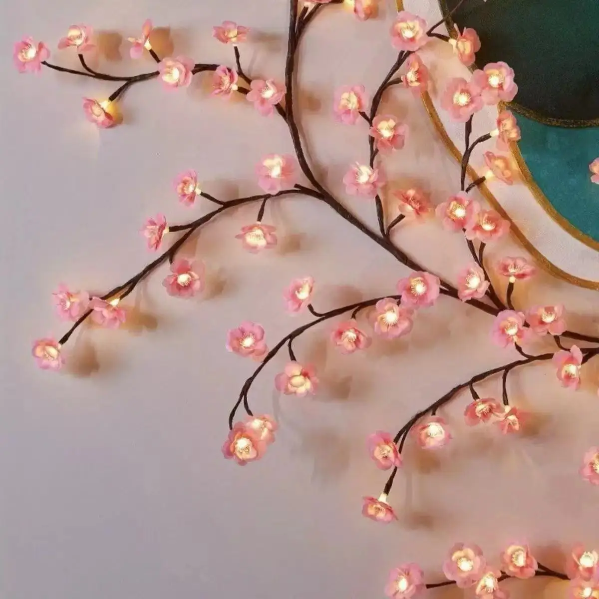 1PC96 조명 1.8m 길이 LED 로맨틱 벚꽃 덩굴 조명, 자유롭게 구부리고 모양을 만들 수 있음, LED 발광 트리 조명 침실용