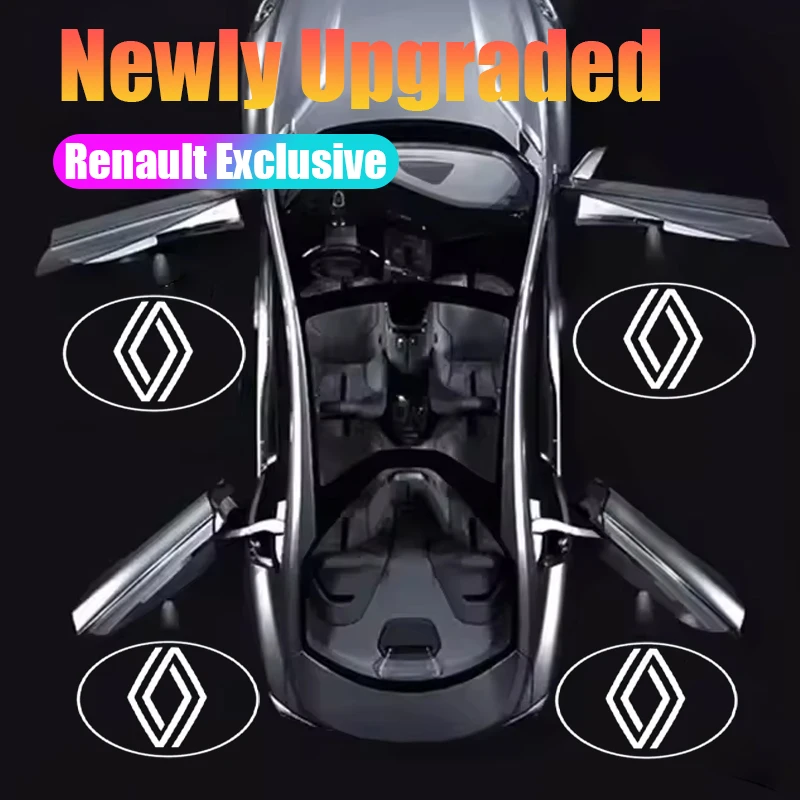 2 Piezas de Luces de Bienvenida LED para Puerta de Coche, Proyector LED para Renault Clio, Sandero, Captur, Megane, R5, 4 E-tech, Scenic