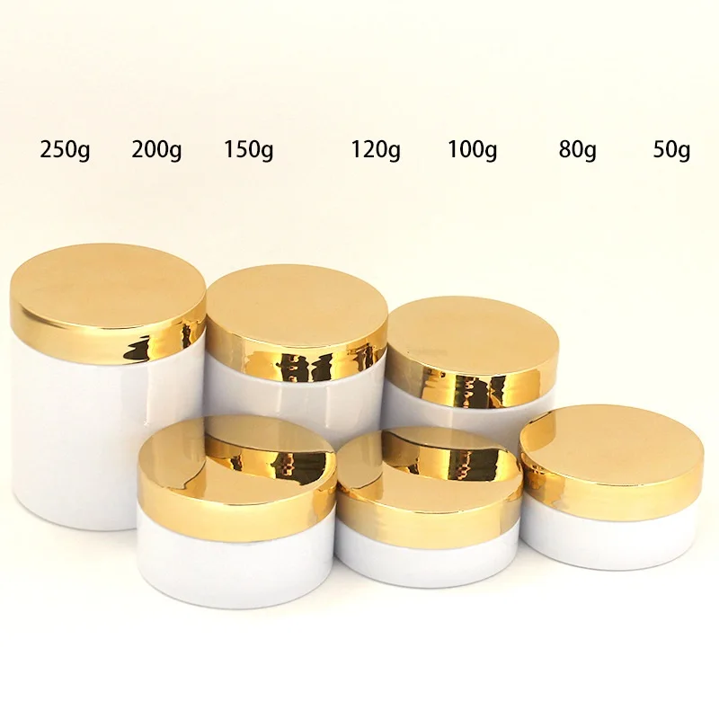 50g 80g 100g 120g 150g 200g 250g Empty Plastics Cosmetics Cream Container 22pcs/lot White Skincare Wide Mouth Travel Bottle