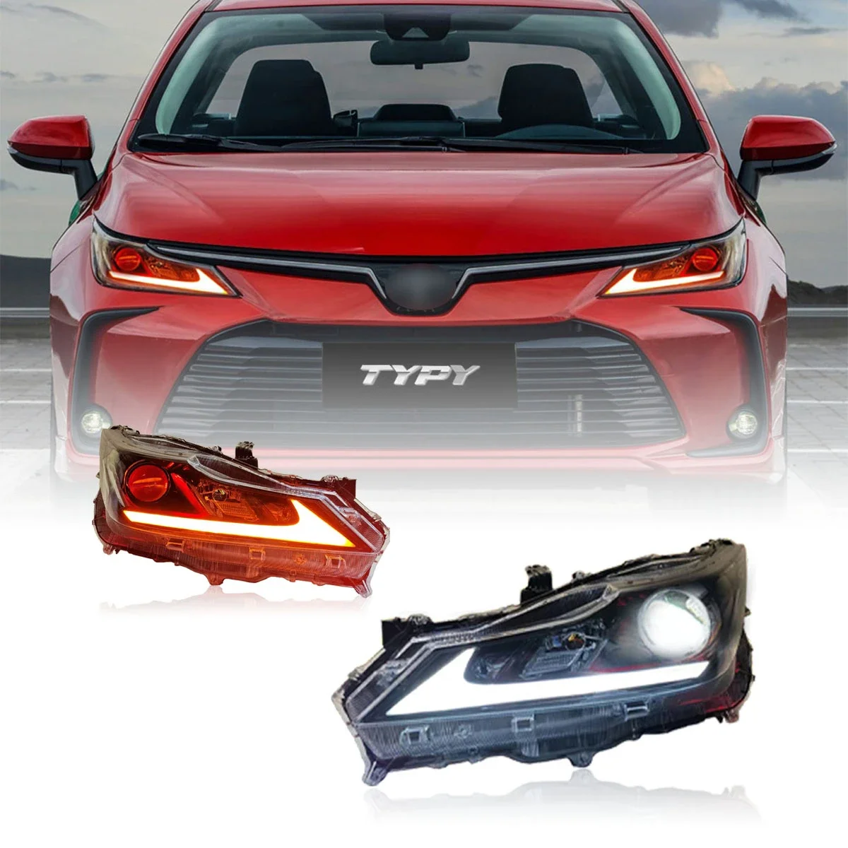 LED Daytime Running Light Assembly Running Water Turn Signals Head Lamp For Toyota Corolla 2019 Factory Wholesale Price