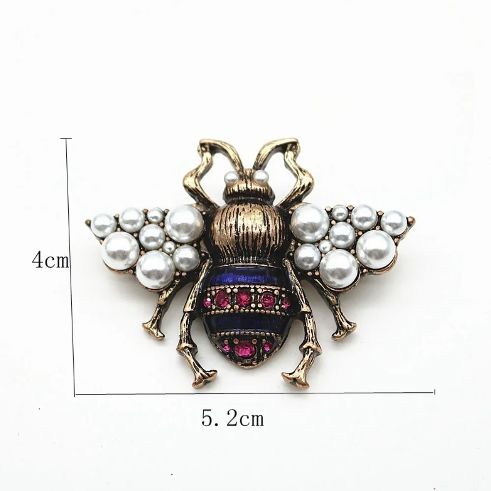 Exquisite Bee Pearl Brooches Metal Insect Shaped Pin Shirt Suit High-end Fashion Matching Pins Accessories