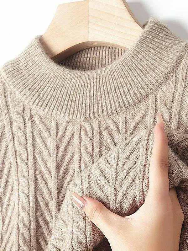 

Мужской утепленный вязаный свитер премиум-класса с высоким воротником, новая зимняя теплая базовая модель, цветной вязаный джемпер