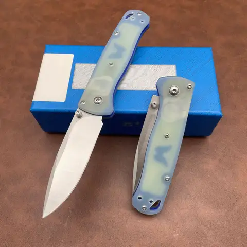BM 535-3 Folding Knife 3.14" S30V Satin Plain Blade, G10 Handles