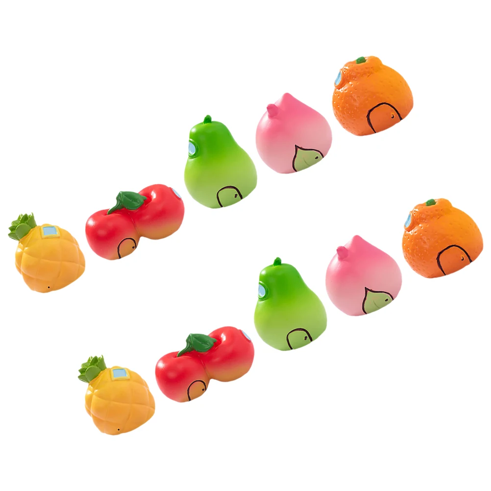 

10Pcs Resin Mini Fruit Houses Miniature Decorations Desktop Fairy Garden Bonsai Landscape Accessories