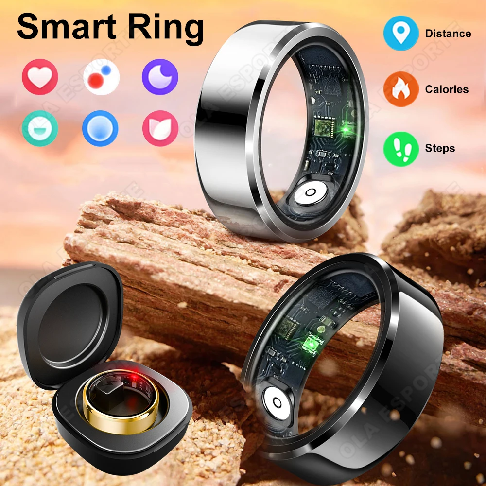 

5ATM Waterproof Smart Ring With Charging Case Health and Sleep Monitoring Multiple Sports Modes Low Power Consumption Smart Ring