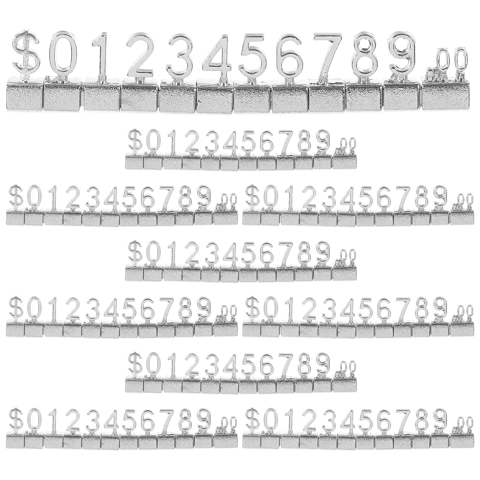 10 Pcs Price Tag Display Cube Tags Metal Pricing Label Stand Block Cubes Alloy Office