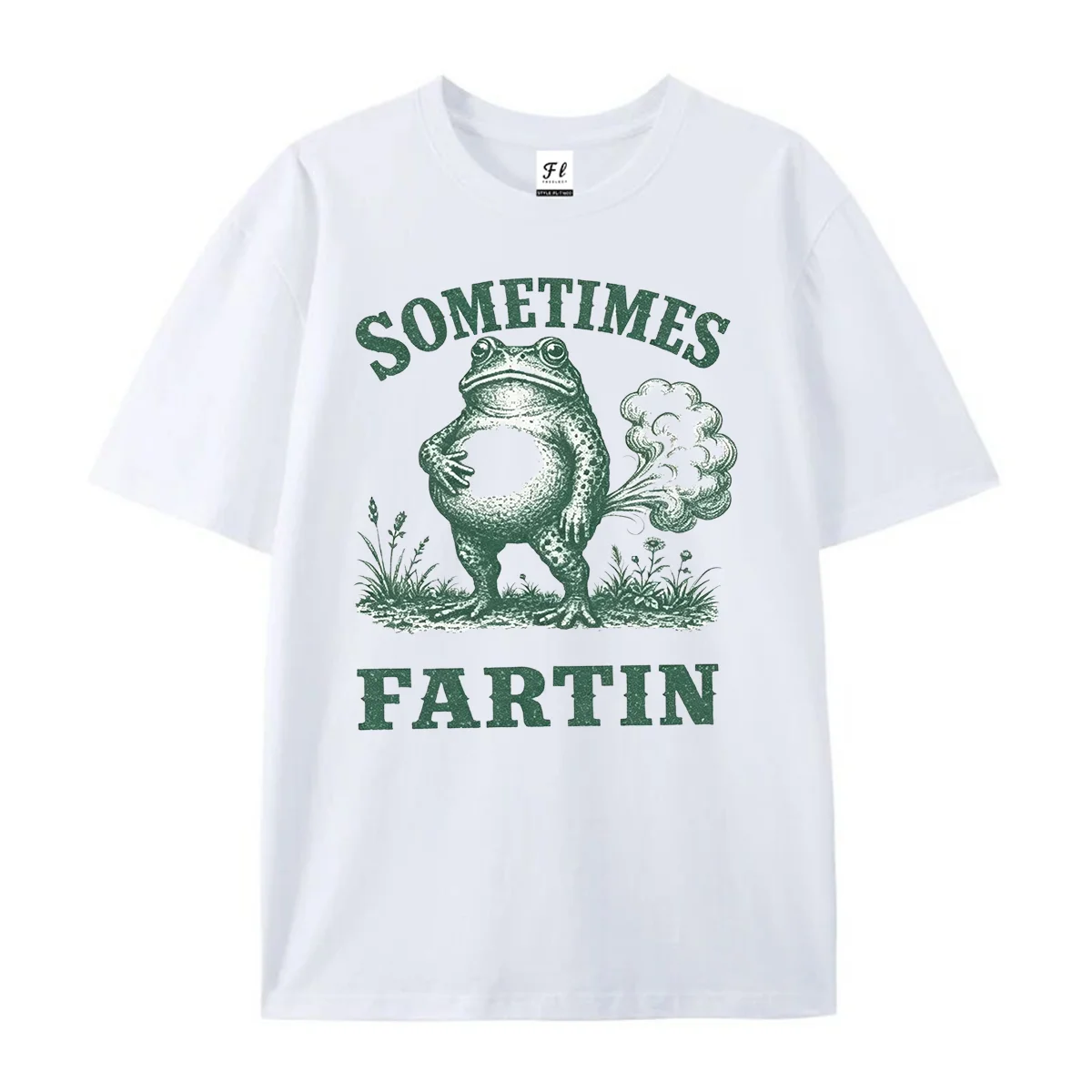 Sometimes I Just Be Fartin Graphic T‑Shirt Vintage Funny Toad Frog Retro Distressed Print Humor Meme Casual Unisex Short Shirts