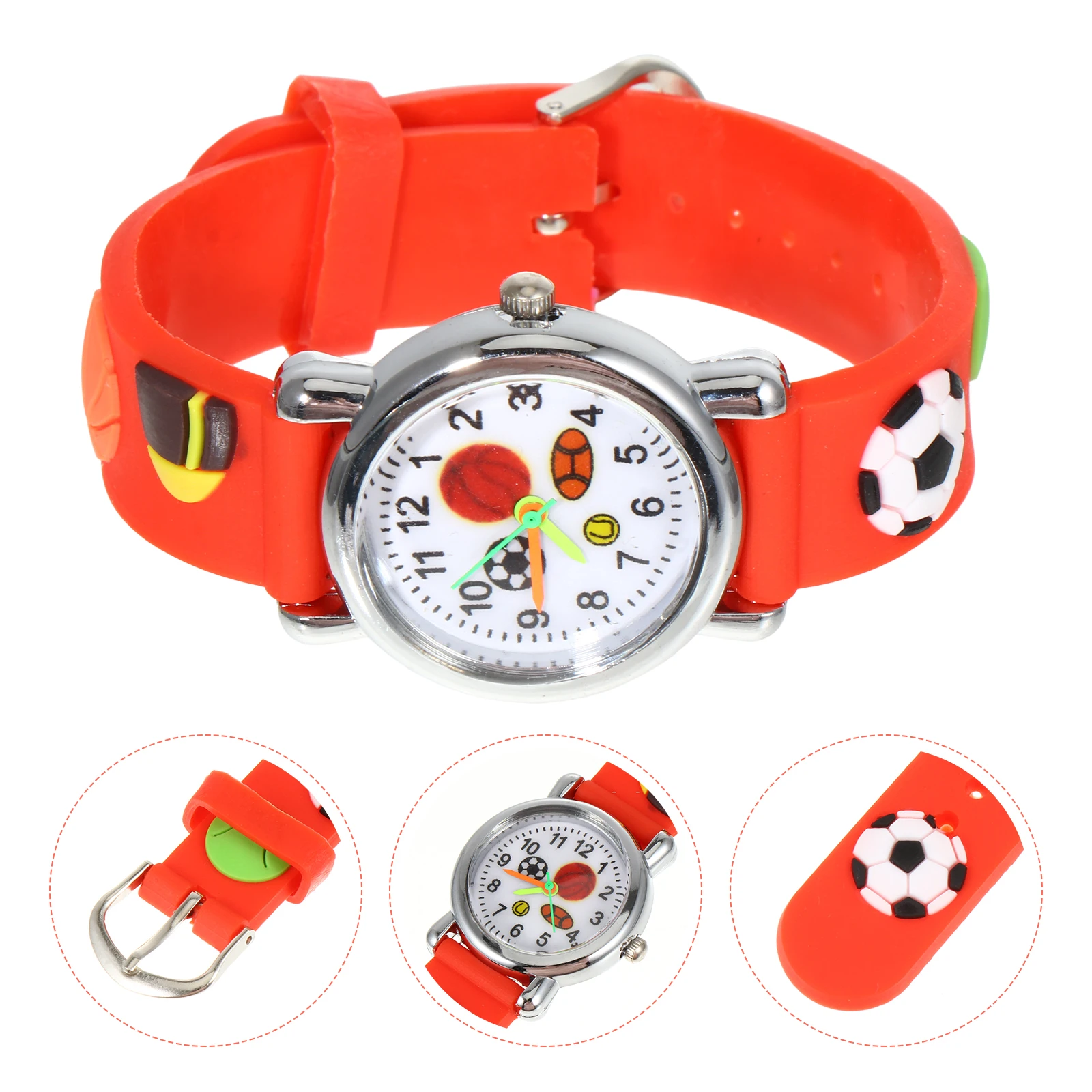 

3D Cartoon Kids Watch Stainless Steel Strap Adjustable Clear Dial Lovely Pattern Birthday Christmas Gift For Children