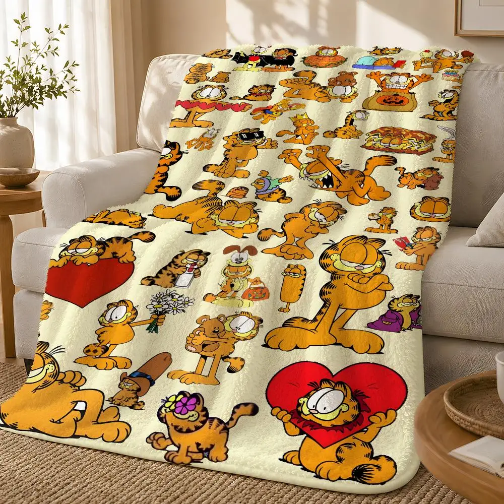 YELLOW CAT G-Garfield Throw 1pc Flannel Blanket Soft Lightweight Warm Cozy For Bedroom Sofa Bed