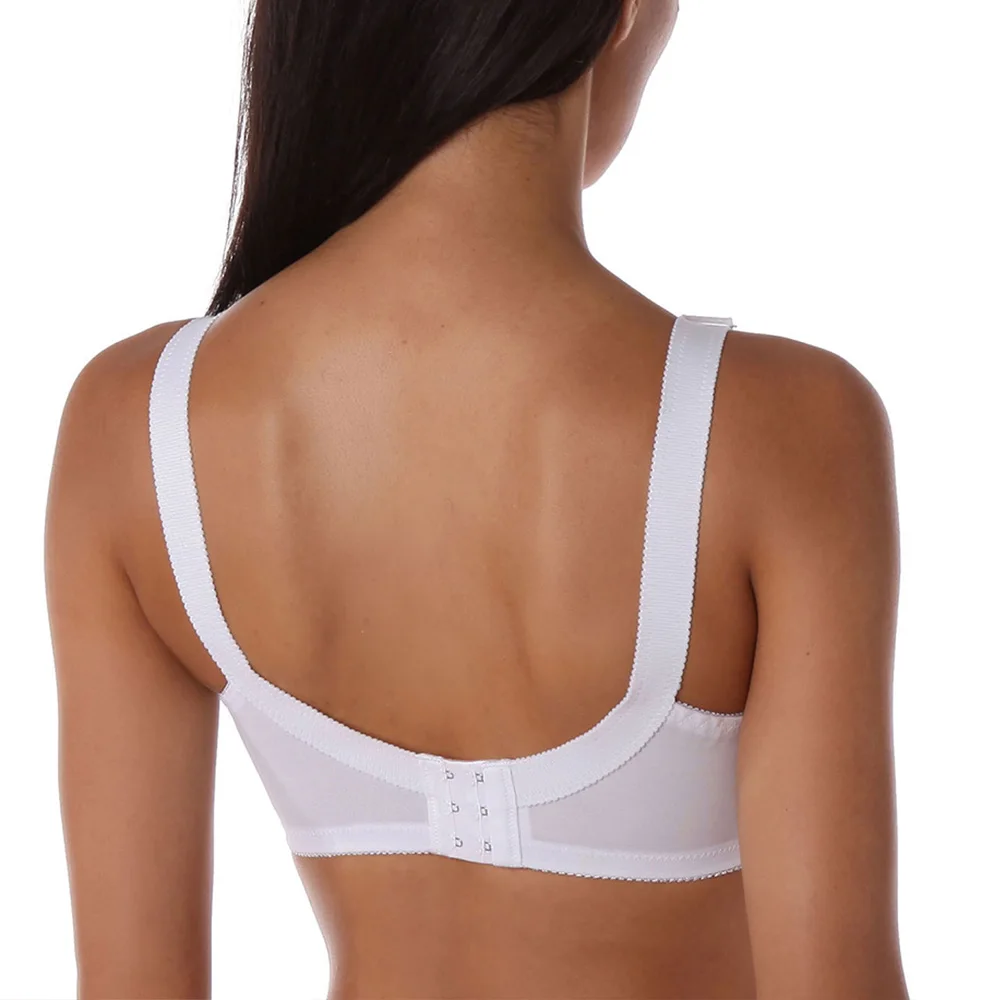 White Women Bra Unlined Sexy Lace Bra Full Coverage Ultra Thin Wireless Adjusted-straps Minimizer Bras Plus Size B C D DD E Cup