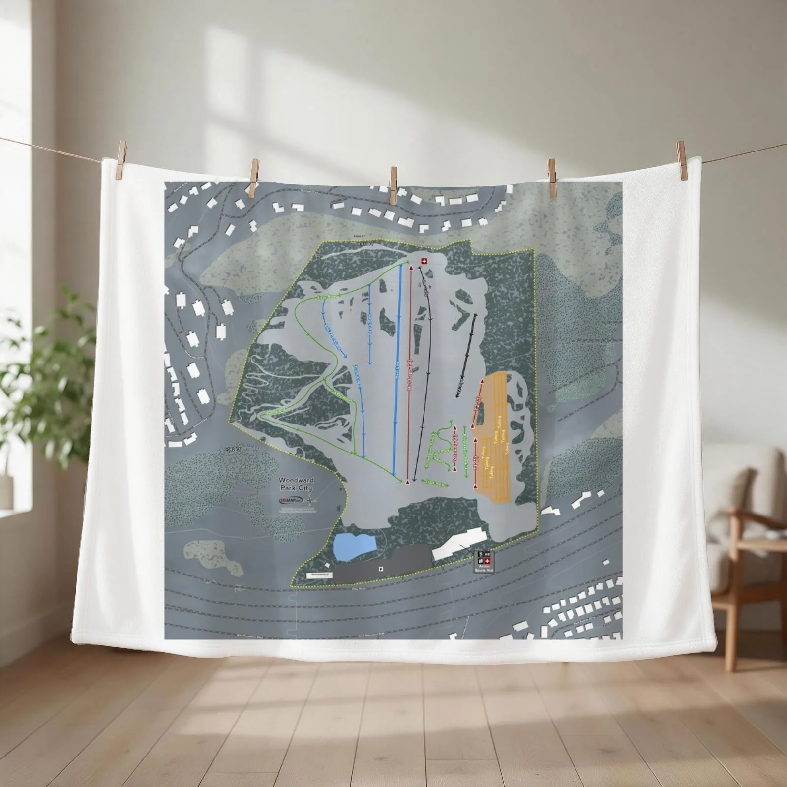 Woodward Park City Resort Throw Blanket couch cozy soft plush fuzzy picnic outdoor blanket