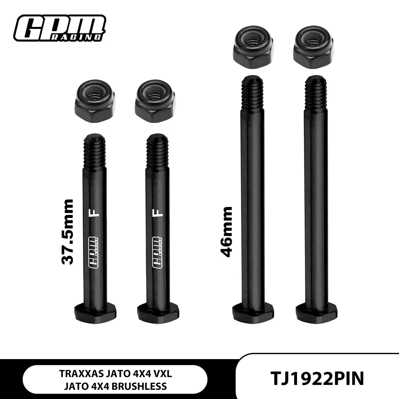 GPM Carbon Steel Front C Hub&Rear Stub Axle Carriers Pins TRAXXAS 1/8 Jato VXL RC