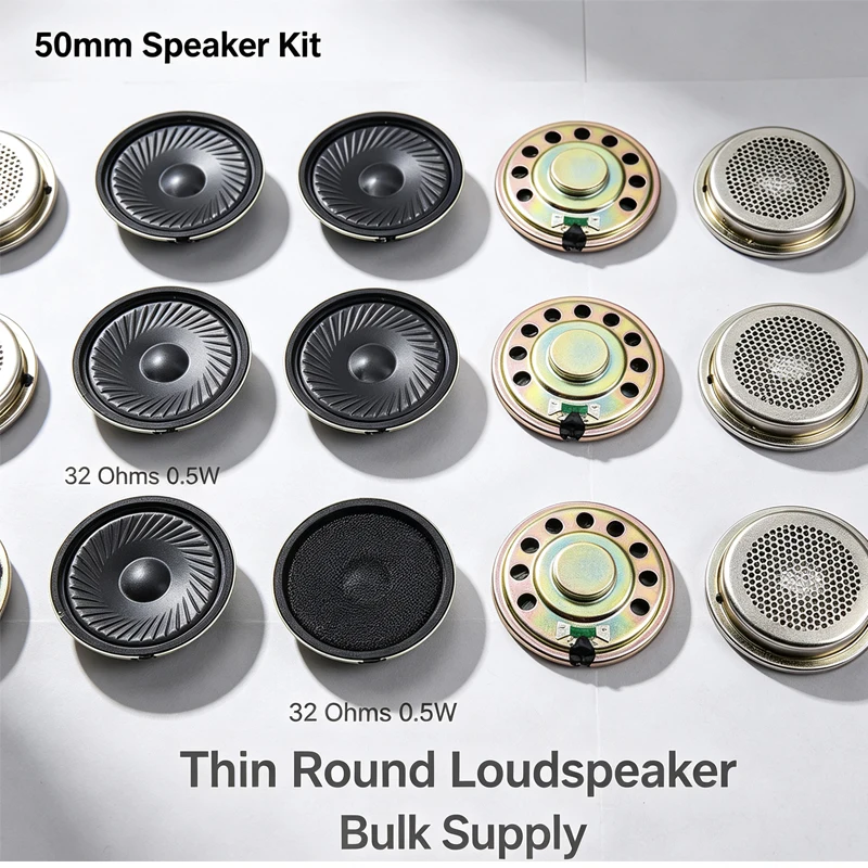 2 Stück/Set Neuer ultradünner Lautsprecher 32 Ohm 0,5 Watt 0,5W 32R Lautsprecher Durchmesser 50MM 5CM Dicke 9MM – Detail 6
