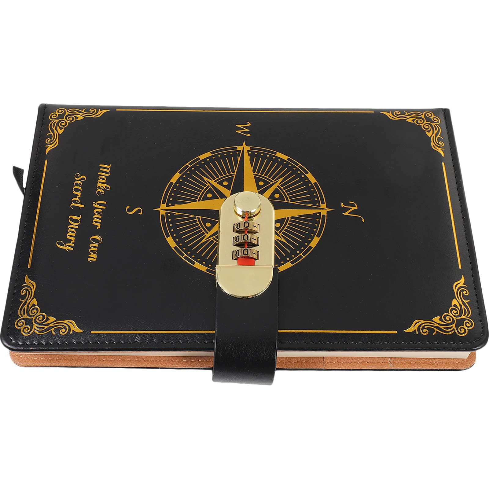 

Perforation Password Lock Diary Work Color Imitation Scrapbook Diaries with Locks