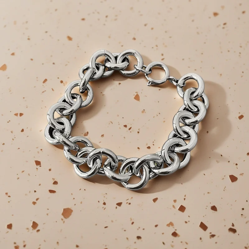 Yuri Ailey Chunky Gold Chain Bracelet for Women Men INS Hip Hop Punk Style Dating Stackable Accessory Birthday Holiday Gift