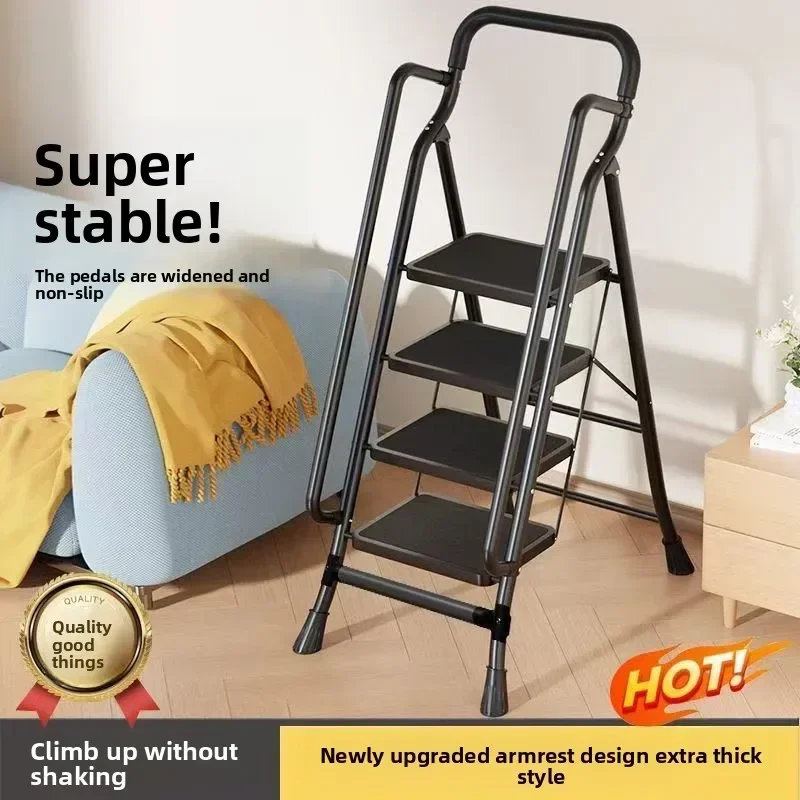 Firm Household Goods Ladder Folding Thickened Small Indoor Stairs Four Or Five Steps Climbing Stairs Large Packaging Ladder