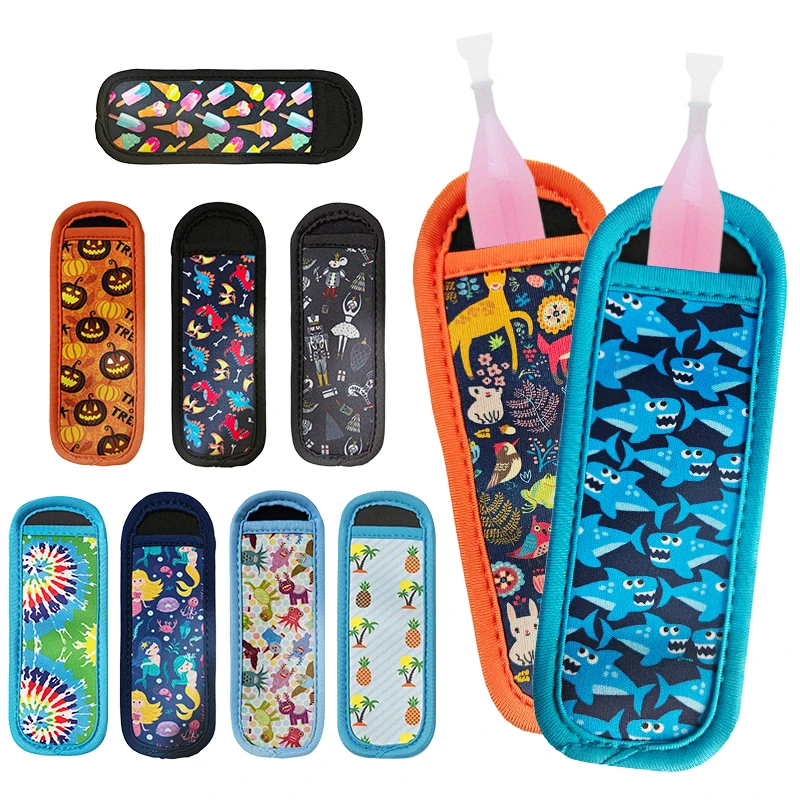 Cartoon Pattern Non Freezing Hand Ice Stick Protective Cover Keep Cooled Icy Pole Holder Anti Melting Ice Popsicle Cooler Cover