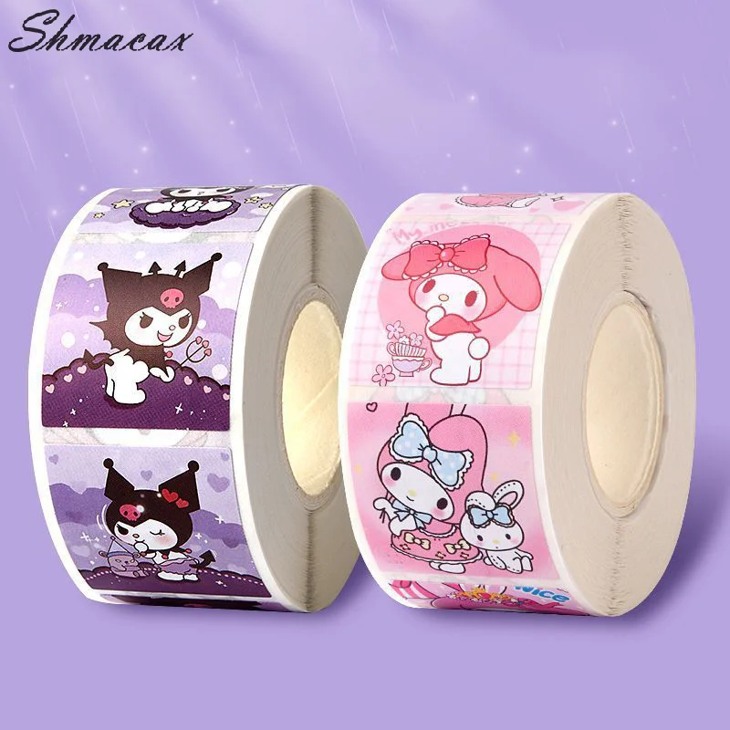 500Pcs Anime Sticker Kuromi Melody Hand Account Decals Gift Bag Sealing Sticker Baking  DIY Label Sticker Back To School Gift