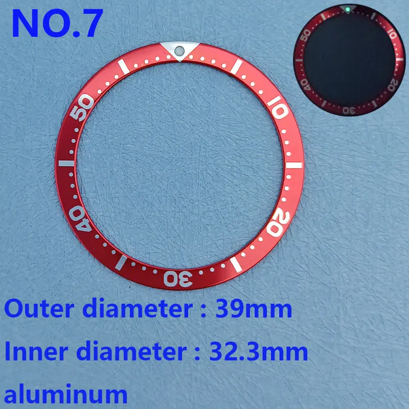 39mm*32mm Aluminum Bezel Insert Watch Accessory Fit Seiko 6105 6309 Diving Watch Case Accessory